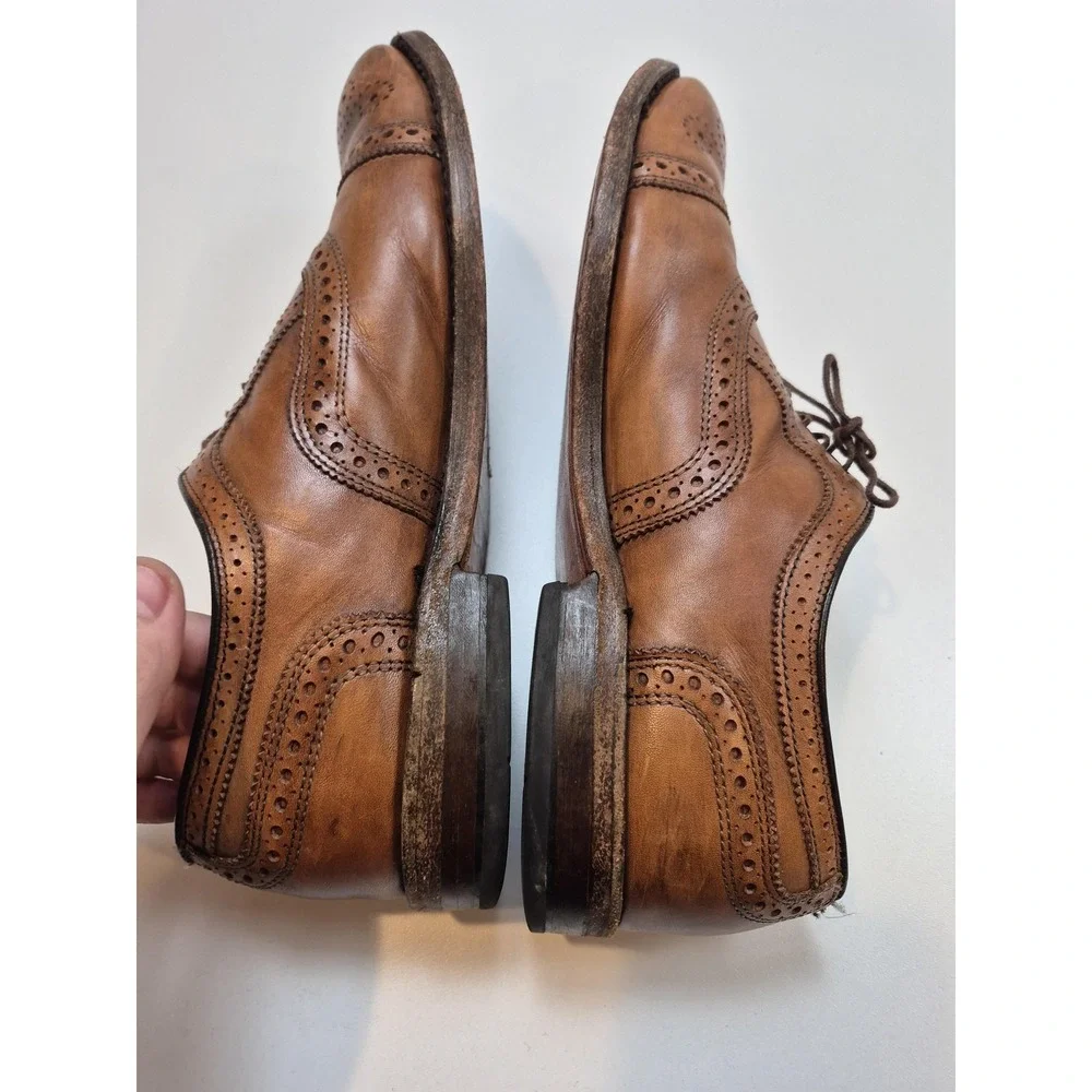 Allen Edmonds Strand Shoes Mens Size 9 D Brown Leather Cap Toe Dress Oxford